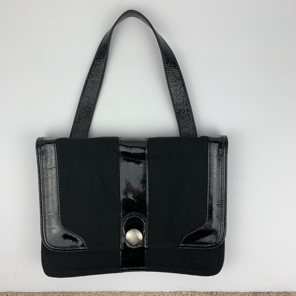 HOBO International Wool and patent Leather Hand Bag shoulder hobo